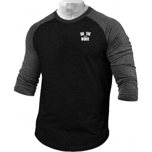 Fashion Men Brand New Clothing Mens Print Casual Shirt Autumn Pullover Men O-Neck Pull Homme Top Men Slim Fit 3/4 Sleeve Shirt