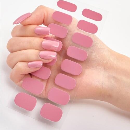 Full Beauty Sticker For Nails Manicure Decoracion Pure Solid Color Nail Wraps DIY Women Full Cover Nail Stickers Polish Foil