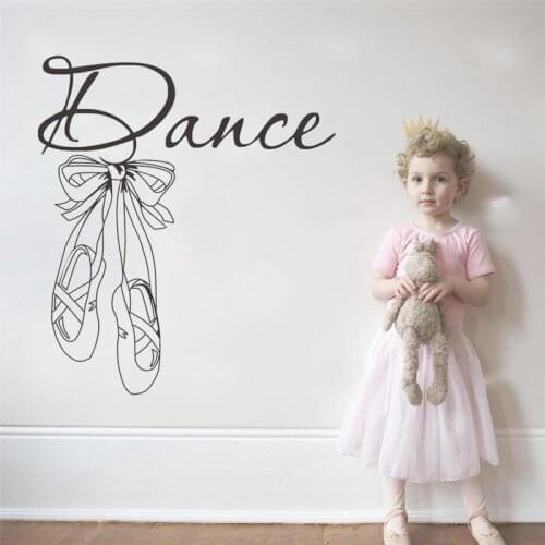 Dance wall stickers Ballet shoes dancer gym girls bedroom for Interior home Decoration Wall Art Sticker decals for nurseryHL215