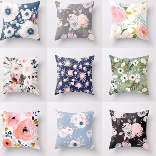 2021 New Couch Cushion Pastoral Home Decorative Pillow Cotton Linen Square Pillowcase 45x45cm Seat Back Cushions Without Filling