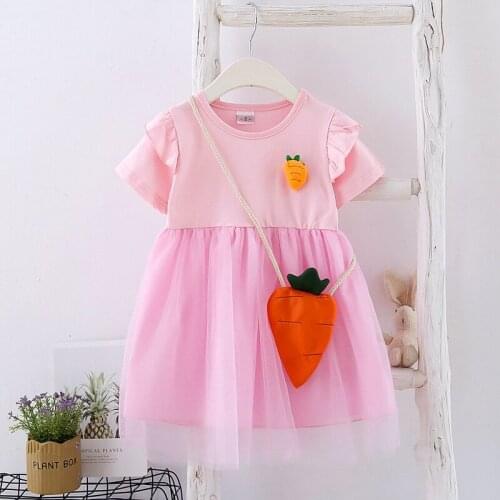 Girl Dress Kids Dresses For Girls Mesh Casual Lace Applique Princess Baby Girl Clothes Summer Short Sleeve Dress Kids Clothes