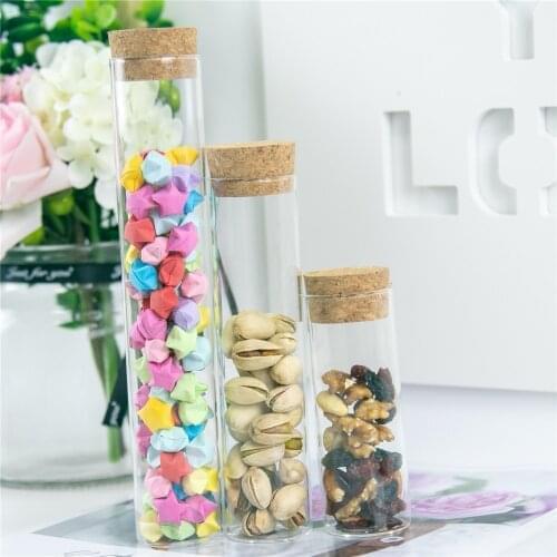 Glass Bottles Vials Jars Test Tube With Cork Stopper Empty 70ml 110ml 150ml Jars Glass Transparent Clear Bottles Corks 24pcs