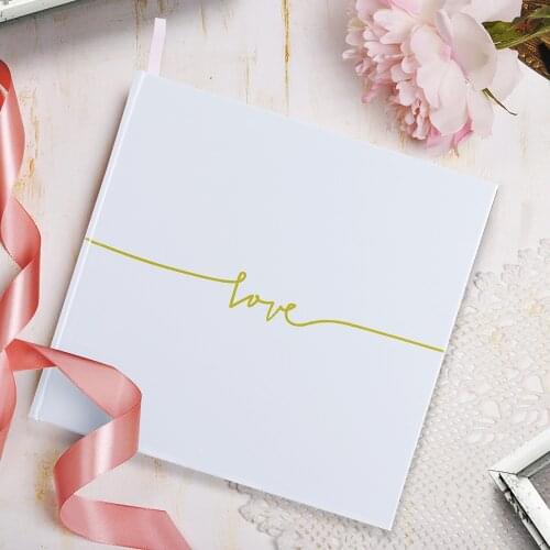 Simple Wedding Guest Book Romantic White Theme Custom Alternatives Love Signature Wedding Guestbook, Wedding Photo Album Memory