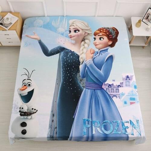 Disney Frozen Elsa and Anna Flat Sheet Mickey Mouse Toy Story Bedsheet 1pcs Bedding for Kids Boys Girls Children Bed Gifts