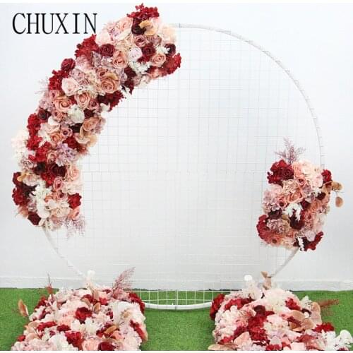 Pink Series Flower Ball Flower Runner Artificial Flower Wall Wreath Wedding Decoration Desktop Banquet Layout Customizable