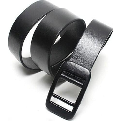 Chic Unisex Anti Metal Allergy Leisure Belt Solid Plastic Head Smooth Buckle Belt Black Coffee For Men Women Girls