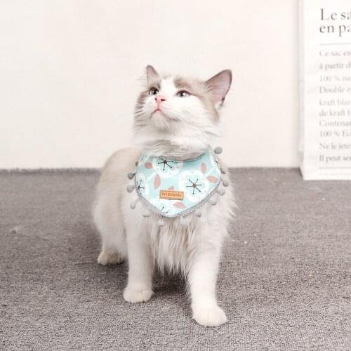 Pet Saliva Towel Dog Cat Print Scarf Teddy Bichon Triangle Scarf Small Dog Collar Cat Costume Dress Up Pet Products
