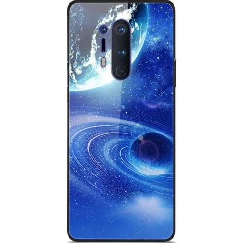 Glass Case For Oneplus 8 Pro Phone Case Phone Cover Phone Cell Back Bumper Star Sky Pattern