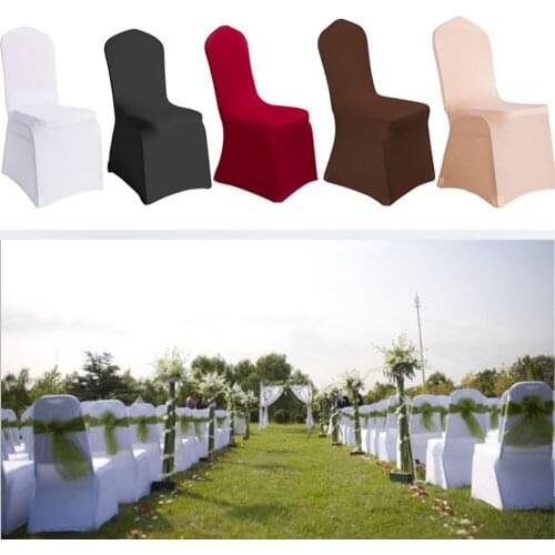 Wedding Chair Cover Spandex Stretch Elastic Banquet Chair Covers Kitchen Dining Seat Hotel Chair Covers Outdoor Party Decor