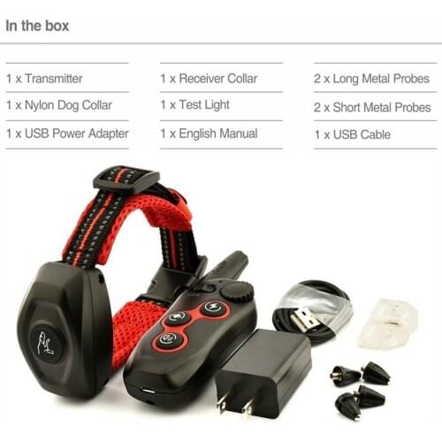 Waterproof With 3 Training Modes Beep, Vibration, Shock 2 in 1 Dog Anti Bark Training Collar With Rechargeable Up to 1300F