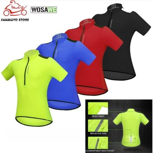WOSAWE Mens Summer Cycling Motorcycle Jersey Short Sleeve MTB Bike Jersey Bicycle Printing Shirt Sportswear Ciclismo Clothing
