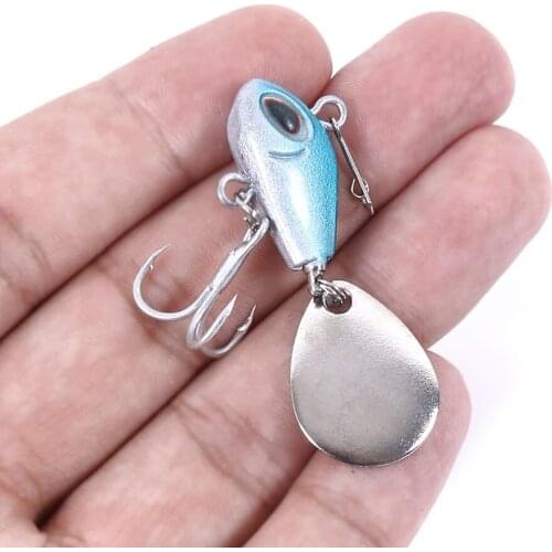1PCS Rotating Metal VIB Vibration Bait Spinner Spoon Fishing Lures 2.5cm/11.5g Jigs Trout Winter Treble Hook Bass Pesca Tackle