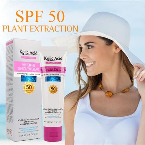 12pcs/lot Kojic Acid Face Body Sunscreen Whitening Concealer Lsolation Sunblock Moisturizing Protetor Solar Facial Skin Care