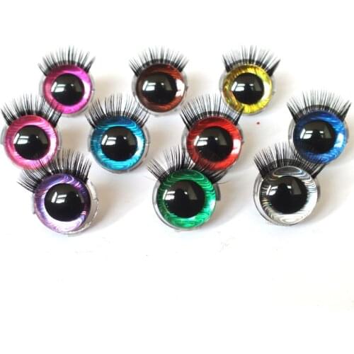 20pcs/lot 20mm 3D Safety Toy Glitter Eyes/Clear Doll Eyes + Refraction Cloth