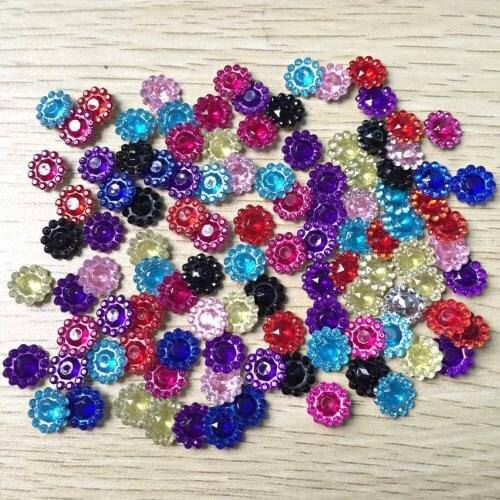 200pcs 11mm Scrapbook Appliques craft wedding decoration Clothing accessories Nice plastic round sunflowers B05A