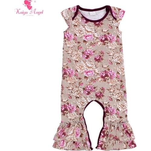 2018 Hot Newborn Baby Jumpsuit Girls Boys Clothes wholesale Floral Print Romper Outfit Kaiya Angel Summer Fall Jumpsuits Cotton