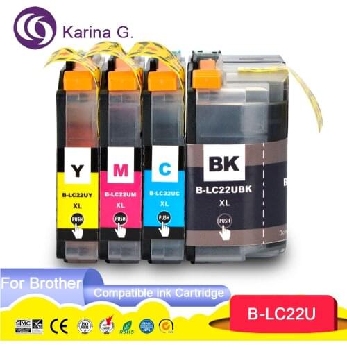 4PCS For Brother LC22U LC 22U LC 22UXL ink cartridge For Brother DCP-J785DW MFC-J985DW