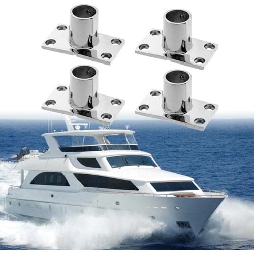4 Pcs Boat Hand Rail Fitting Rectangular 90 Degree 316 Stainless Steel For 1" 25mm Tube Marine Yacht Boat Accessories Marine