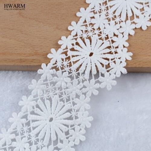 African lace fabric 2019 high quality lace wedding decoration trim DIY 10yard Water-soluble milk silk embroidery lace wide laces