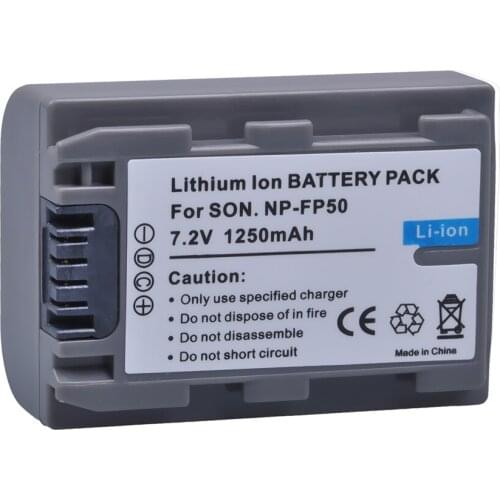Batmax 1Pc 1250mAh NP-FP50 NP FP50 NPFP50 Battery for Sony DCR-HC30 40 43E 65 85 94E 96 DCR-SR30 hdr-cx 190 e