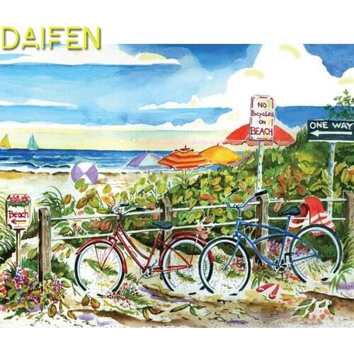 Full Round Diamond painting Cross stitch sailboat yacht sea Full Square Diamond mosaic Bicycle beach 5D DIY Diamond embroidery