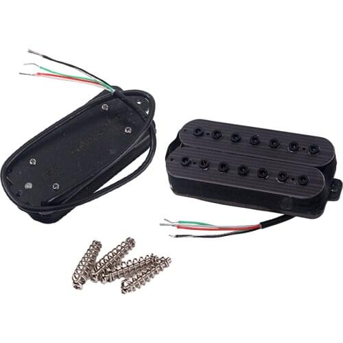 Alnico v 7 String Guitar Pickup Double Coil Pickups Neck and Bridge Set Wood