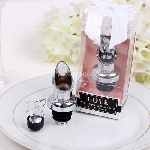 [Auvir] 30pcs LOVE Wine Stopper Pourer Dumping Wine Funnel Bottle Pourer Wedding decoration Gifts Plug Tools + DHL Free Shipping
