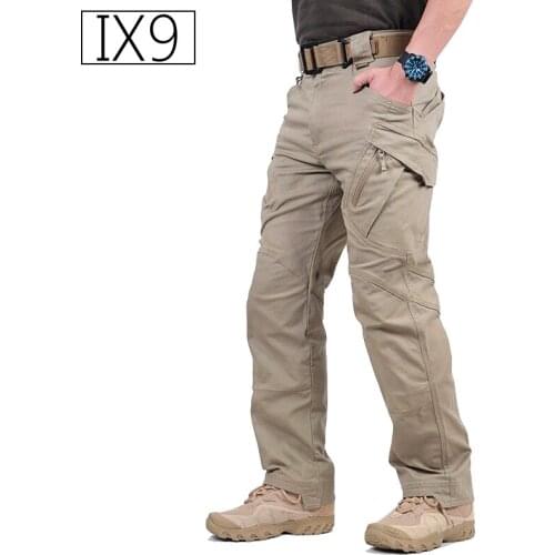 IX9 97% Cotton Men Military Tactical Cargo Pants Men SWAT Combat Army Trousers Male Casual Many Pockets Stretch Cotton Pants