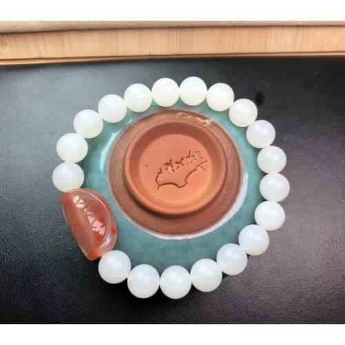 8mm Bead Admirable Jade grade tridacna Bangle Mala Bead Organic Gems bracelet giant clam beeswax turtle shell