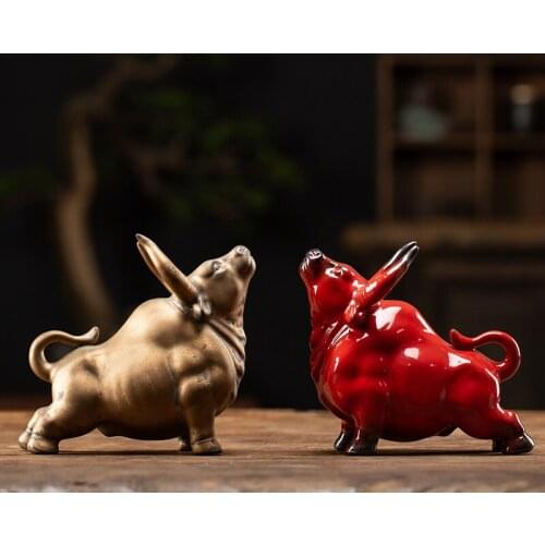 Cattle Purple Sand Tea Pet Small Ornaments Boutique Twist Qiankun Cool Pen Rest Tea Ceremony Tea Table Decoration KungFu Tea Set