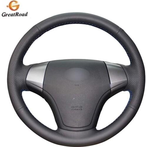 Black Genuine Leather Car Steering Wheel Cover for Hyundai Elantra 2008 2009 2010 Accessories