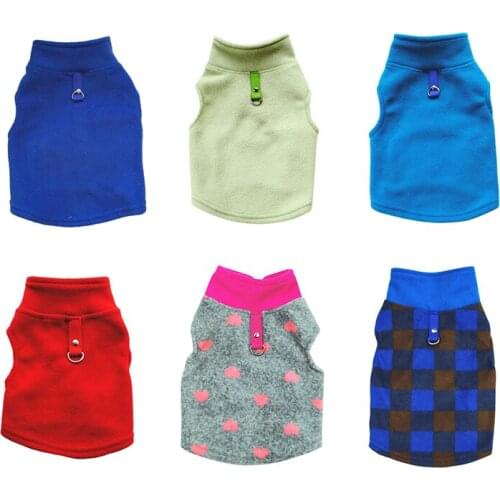 Fleece Dogs Harness Clothes Autumn Winter Warm Soft Pet Vest T-shirt for Chihuahua French Bulldog Puppy Dog Outfits Apparel