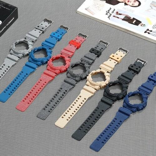 China Hot Sale Fashion Silicone Watch Band Woven Design Suit For g -shock GD120/GA-100/GA-110