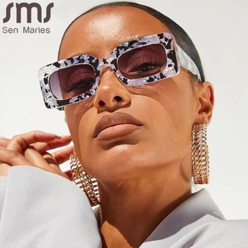 Square Sunglasses Women 2021 Fashion Retro Gradient Sun Glasses Men Blue Small Frame Glasses Rectangle Vintage Eyewear UV400