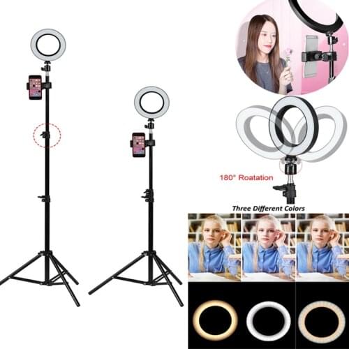 Selfie LED Ring Light Photography Lamp Light With Mobile Phone Clip Support Tripod For Youtube Live Video Streaming Makeup