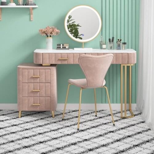 Nordic Marble Dressing Table Bedroom Furniture Girl with Drawer Dressing Table Apartment Homestay Vanity Table with Drawers