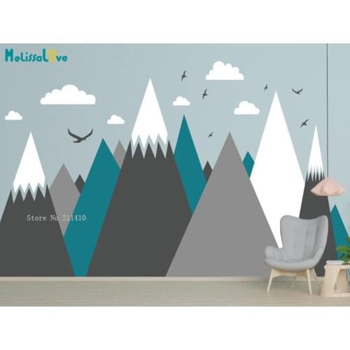 Cartoon Mountains Wall Sticker Kids Room Decoration Living Room Decor Home Lovely House Decals Removable YT4839
