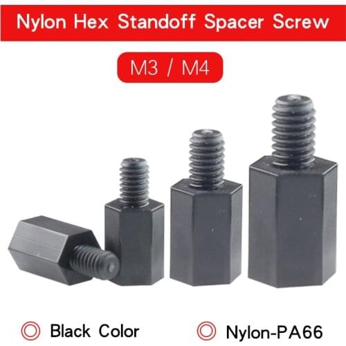 Nylon Hex Standoff Spacer Screw M3 M4 Thread Length 6 mm Plastic Insulation Hexagon Stud For PCB Computer PC Motherboard
