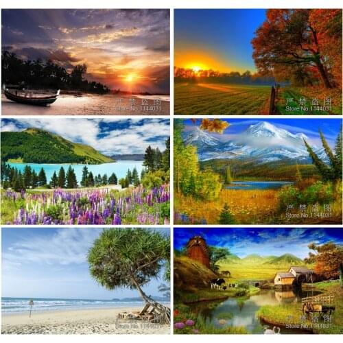 Scenery Diamond Embroidery 5D Diy Diamond Painting Landscape Cross Stitch Full Square Diamond Wallpaper Sets Mosaic Decorative