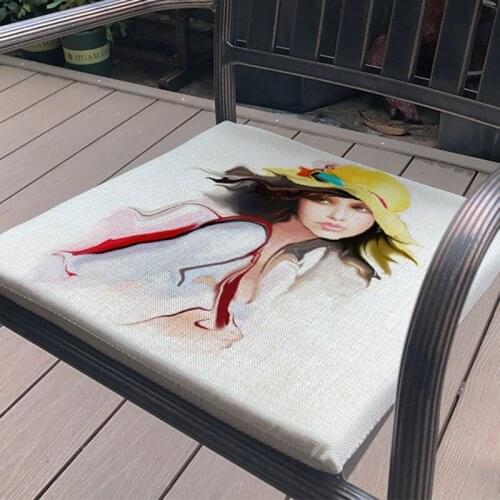 Chair Cushion linen Sexy fashion body painting art work non-slip soft and Chair mat Home Hotel Bar office Cushions carpet