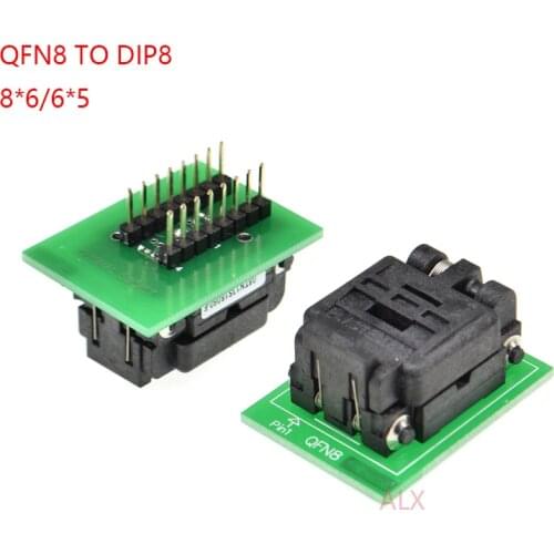 1PCS QFN8 WSON8 DFN8 MLF8 TO DIP8 programmer adapter socket converter test chip IC FOR 1.27MM PITCH 8X6MM 6X5MM SPI FLASH QFN-8