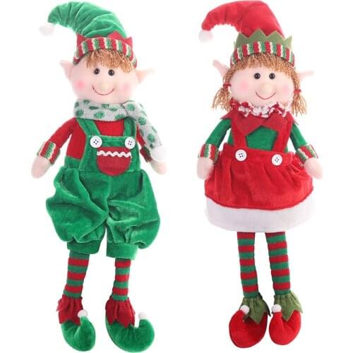 OurWarm Christmas Decoration Elf Doll Plush Christmas Tree Hanging Ornament Merry Christmas New Year Kids Toys 2020 48x15cm
