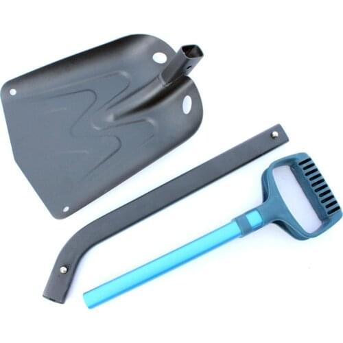 Aluminum alloy Foldable snow shovel multi-function outdoor long handle folding bike off-road garden planting shovel