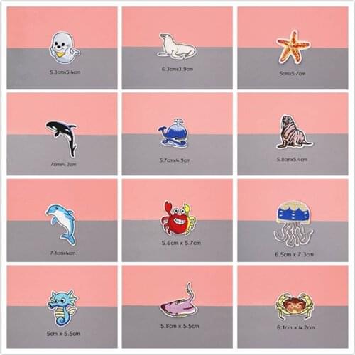 Hot Animal Cartoon Patches Cap Shoe Iron On Embroidered Appliques DIY Apparel Accessories Patch For Clothing Fabric Badges BU157