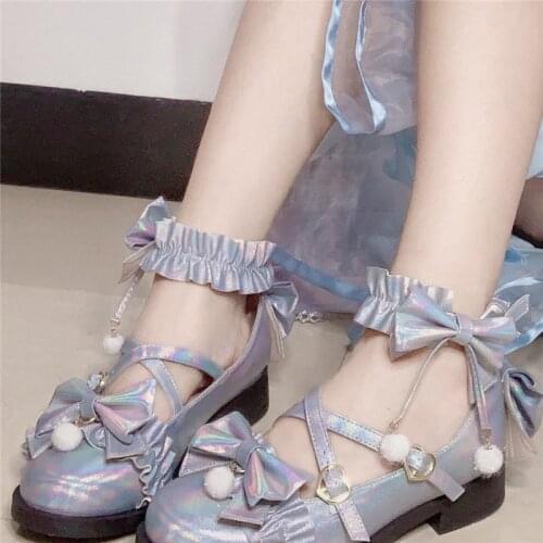 Bowknot Buckle Student Loli Wear Sweet Girls Female Kawaii Cosplay Tea Party Japanese Gothic Cute Princess Anime Lolita Shoes