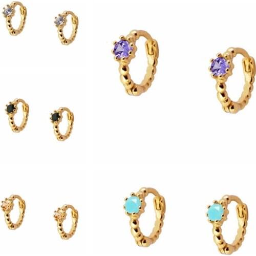 Viny 2021 Trend Earrings Pendientes Plata 925 Sterling Silver Earrings For Women Turquoise/Lavender/Black/Earrings Hoops Aros