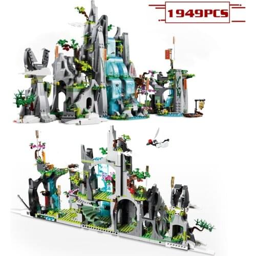 High-tech Expert Series Building Blocks Monkey Rockery Waterfall Building Set Bricks DIY Toys For Children Holiday Gifts