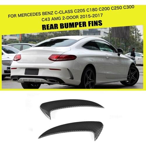 Rear Bumper Side Air Vent Wings for Mercedes Benz C Class W205 C200 C300 C43 AMG 2 Door 15 - 17 Carbon Fiber Not fit for C63
