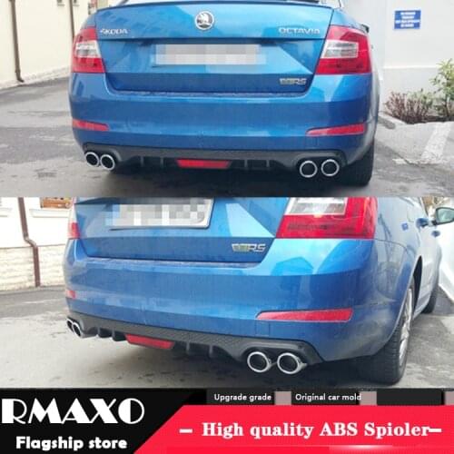 For Skoda Octavia ABS Rear Bumper Diffuser Bumpers Protector For 2017-2018 Octavia Body kit bumper rear lip rear spoiler