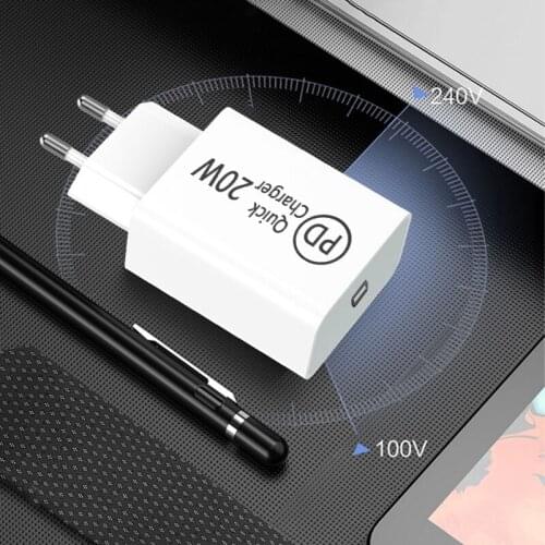 20W USB-C Charger PD US/EU/UK plug Quick Charging For iPhone12 USB PD Fast Charger For Huawei pd quick charge charge to the plug